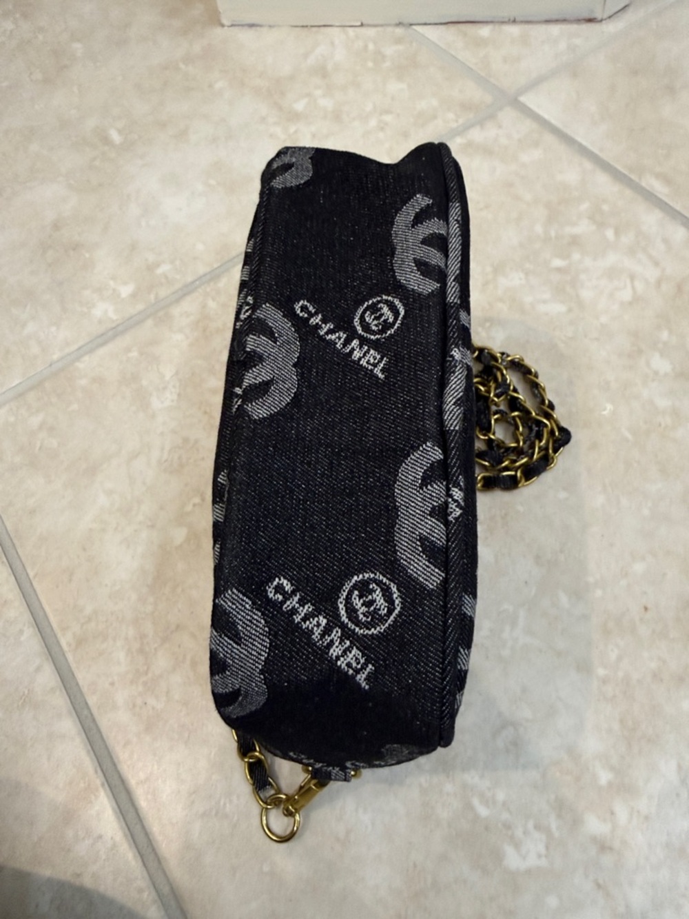 Chanel GWP Black Denim Crossbody Bag brass hardware - Picture 6 of 12